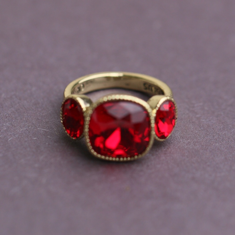 Heidi Daus Red Gem Ring Size 8